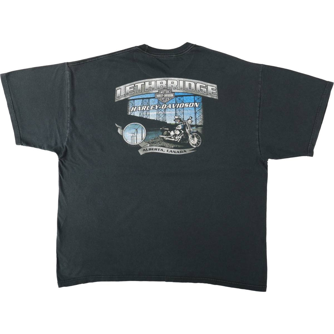 Harley-Davidson Motorcycle Bike T-shirt for men (XL size) unclear black type Vintage Second Hand