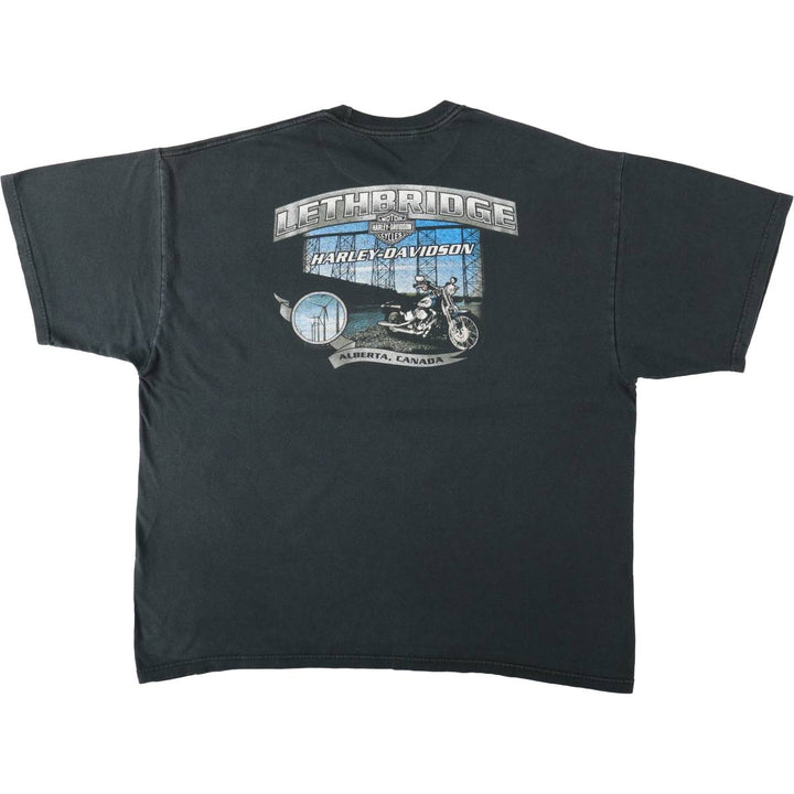 Harley-Davidson Motorcycle Bike T-shirt for men (XL size) unclear black type Vintage Second Hand
