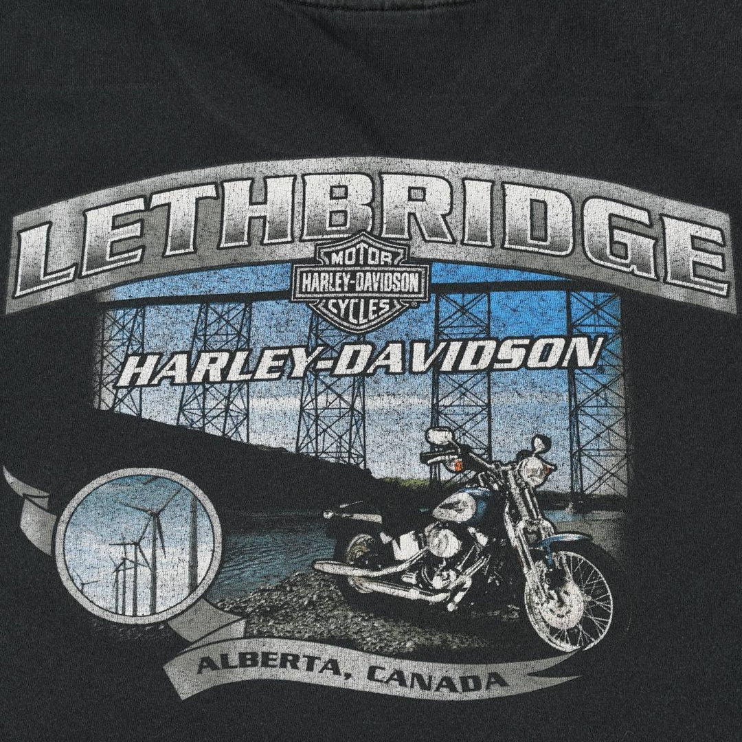 Harley-Davidson Motorcycle Bike T-shirt for men (XL size) unclear black type Vintage Second Hand
