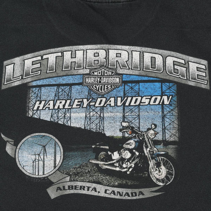 Harley-Davidson Motorcycle Bike T-shirt for men (XL size) unclear black type Vintage Second Hand