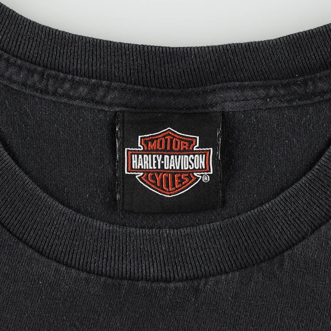 Harley-Davidson Skull Pattern Motorcycle Bike T-shirt Men's L size cotton black type Vintage Second Hand