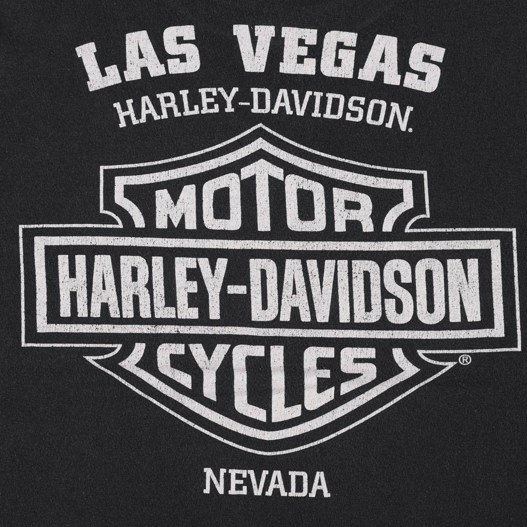 Harley-Davidson Skull Pattern Motorcycle Bike T-shirt Men's L size cotton black type Vintage Second Hand