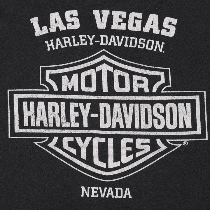 Harley-Davidson Skull Pattern Motorcycle Bike T-shirt Men's L size cotton black type Vintage Second Hand
