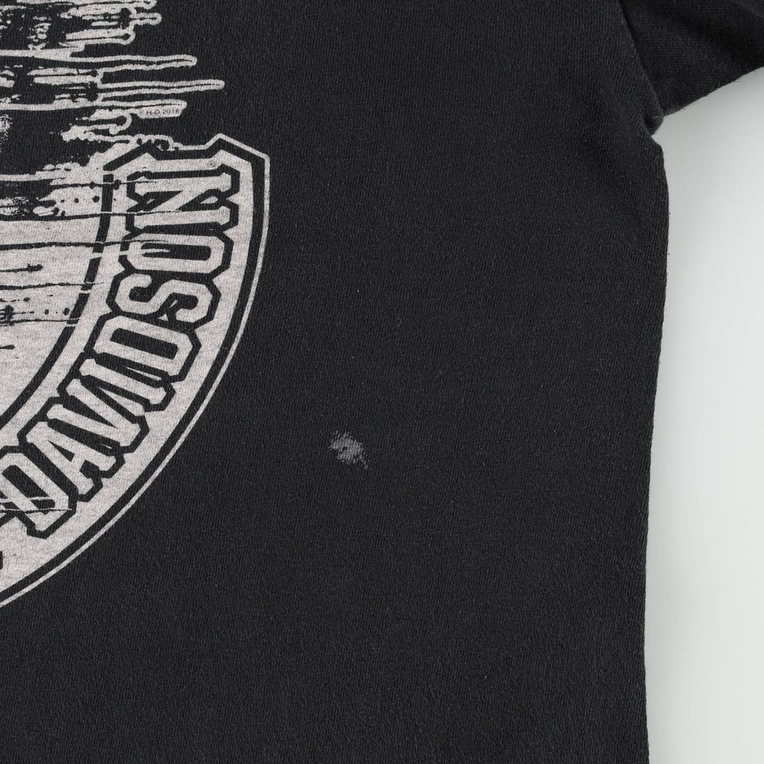 Harley-Davidson Skull Pattern Motorcycle Bike T-shirt Men's L size cotton black type Vintage Second Hand