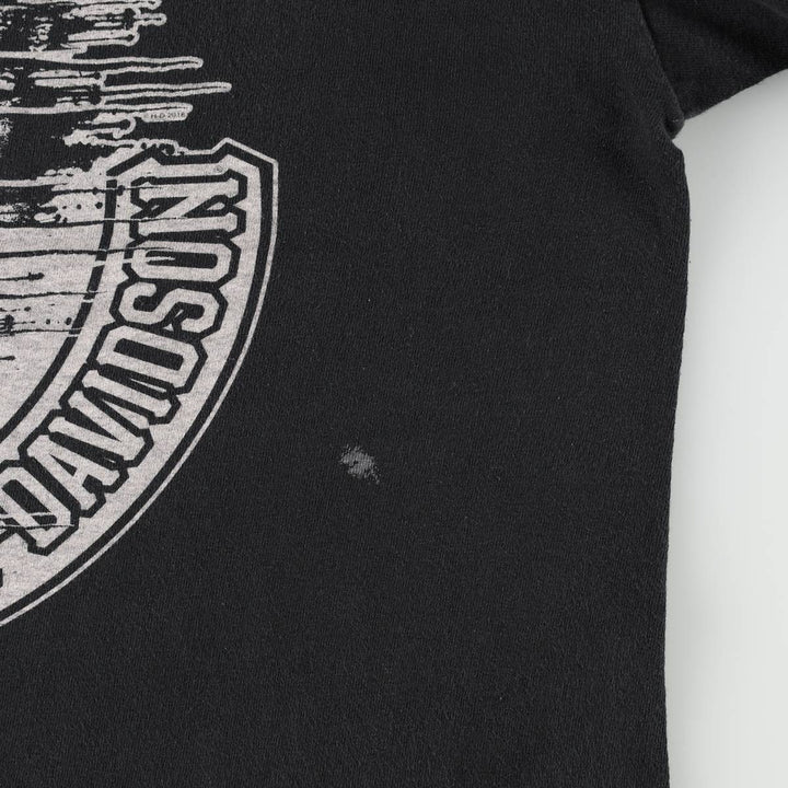 Harley-Davidson Skull Pattern Motorcycle Bike T-shirt Men's L size cotton black type Vintage Second Hand
