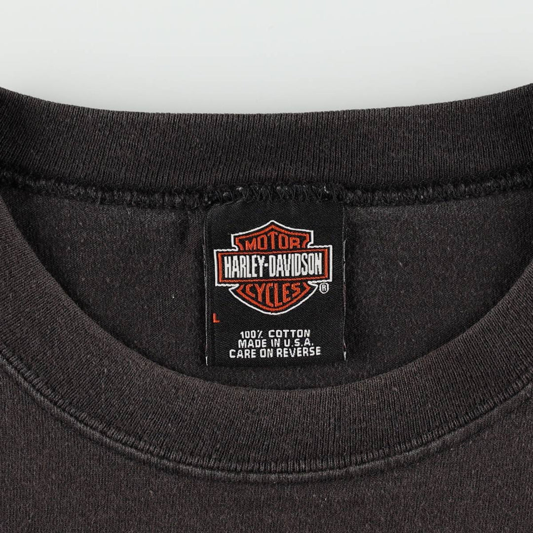 2000'S Harley-Davidson Skull Pattern Tank Top Motorcycle Bike T-Shirt Made in USA Men's Size L (approx.) cotton black type Vintage Second Hand