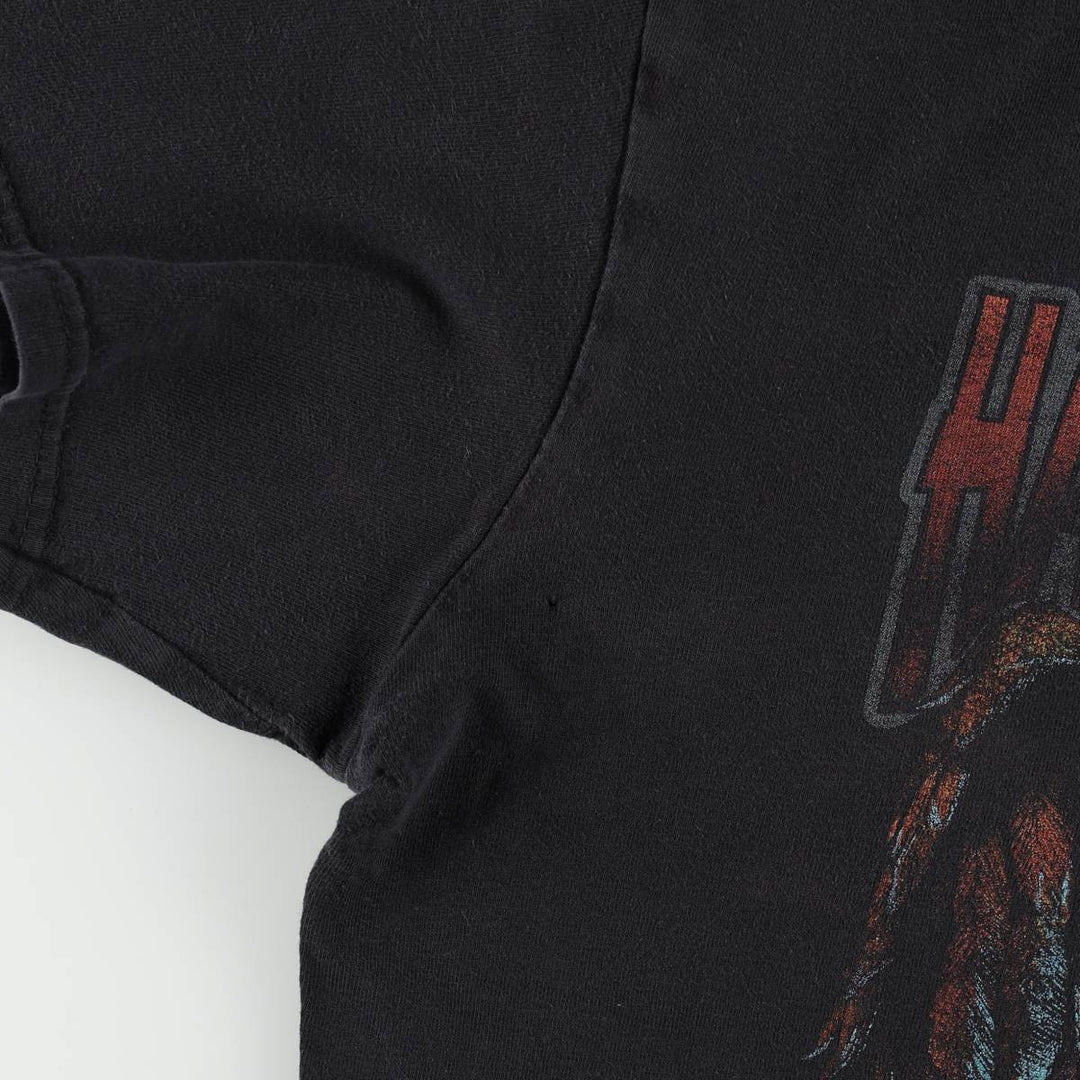 Harley-Davidson Skull Pattern Eagle Pattern Motorcycle Bike T-shirt Men's L size cotton black type Vintage Second Hand
