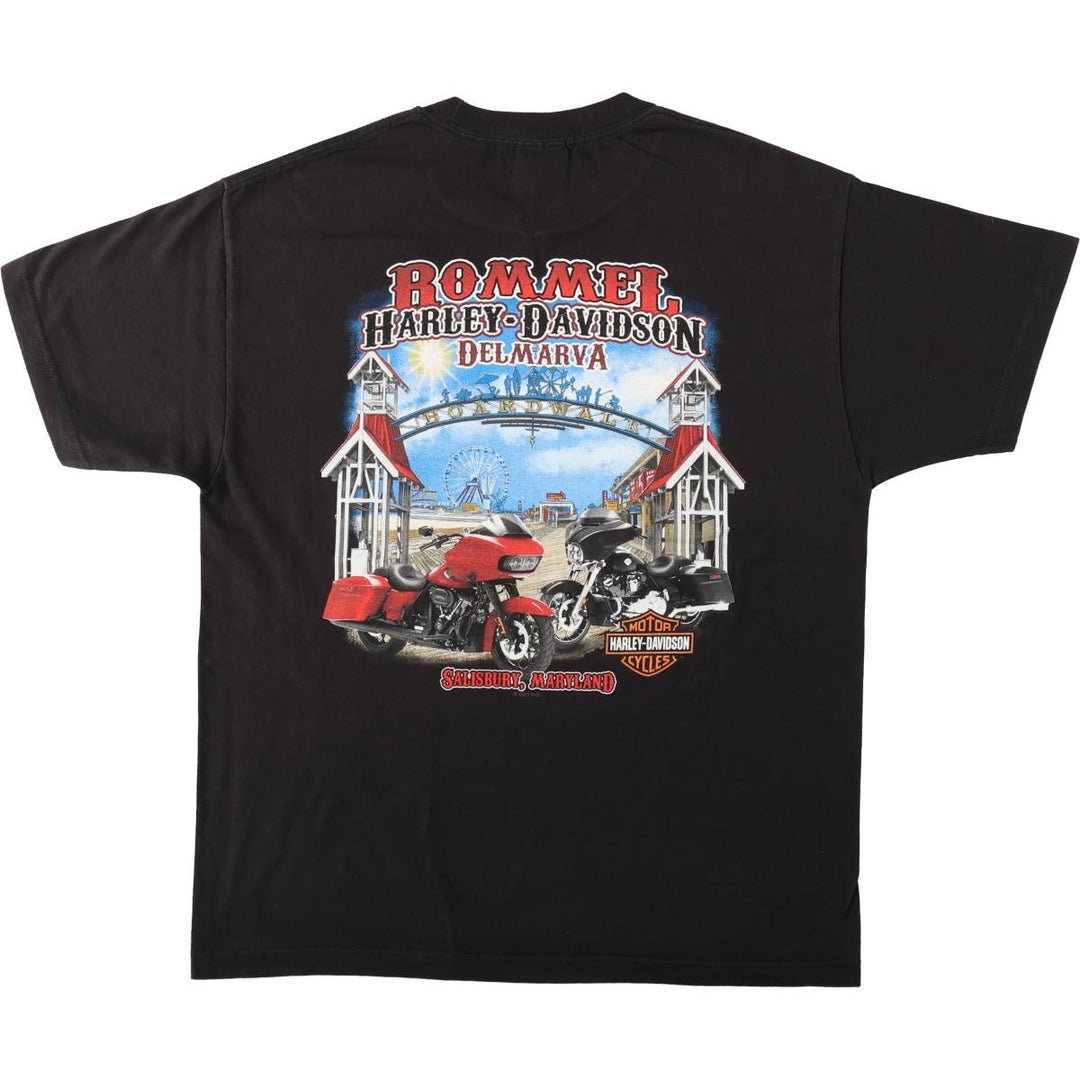 Harley-Davidson Fire Pattern Motorcycle Bike T-Shirt, Men's Medium unclear black type Vintage Second Hand