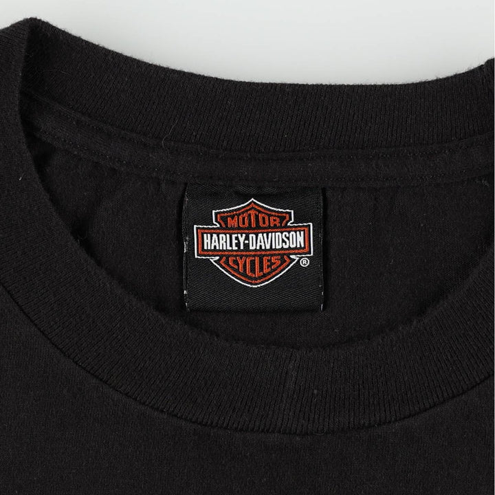 Harley-Davidson Fire Pattern Motorcycle Bike T-Shirt, Men's Medium unclear black type Vintage Second Hand