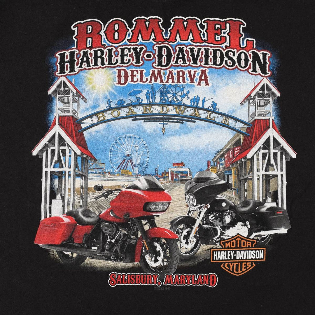 Harley-Davidson Fire Pattern Motorcycle Bike T-Shirt, Men's Medium unclear black type Vintage Second Hand