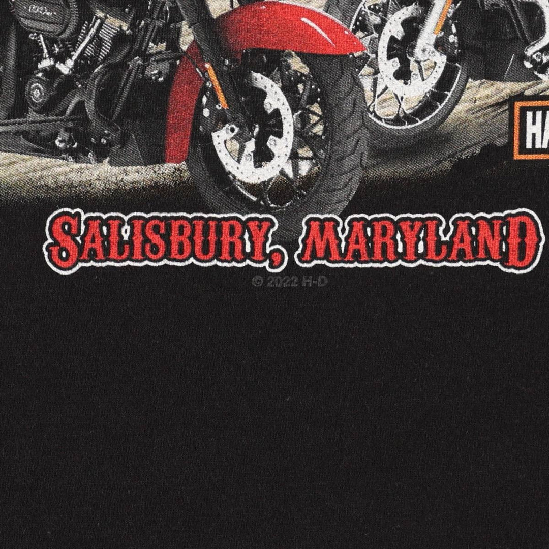 Harley-Davidson Fire Pattern Motorcycle Bike T-Shirt, Men's Medium unclear black type Vintage Second Hand