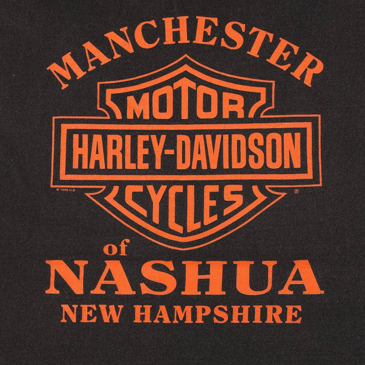 Big Size Harley-Davidson Fire Pattern Tank Top Motorcycle Bike T-Shirt Made in USA Men's XXL Equivalent cotton black type Vintage Second Hand