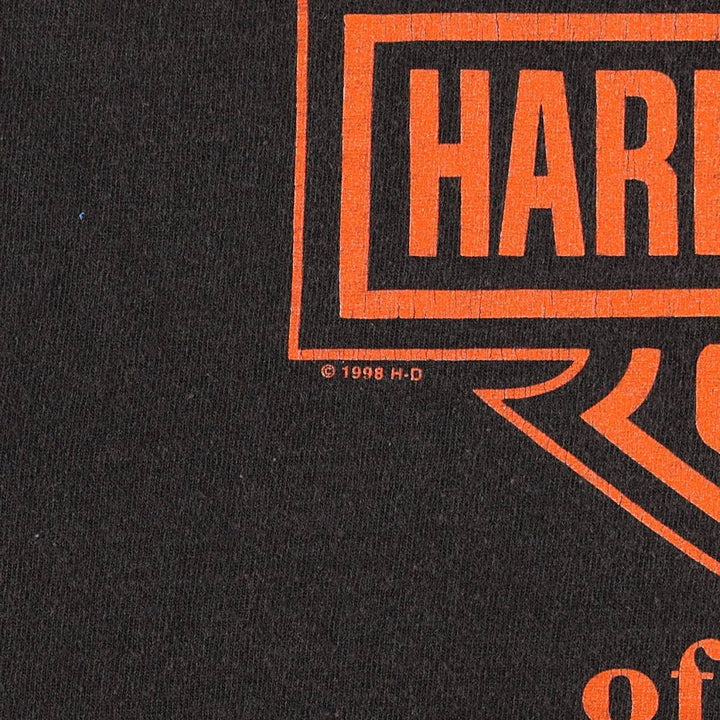 Big Size Harley-Davidson Fire Pattern Tank Top Motorcycle Bike T-Shirt Made in USA Men's XXL Equivalent cotton black type Vintage Second Hand