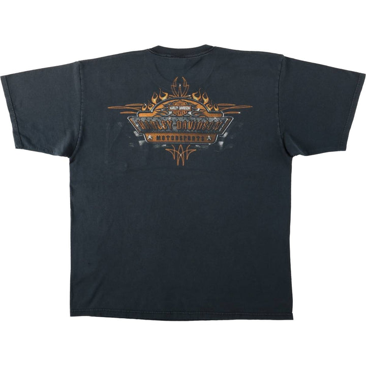 00'S Harley-Davidson Motorcycle Bike T-shirt Men's XL size cotton black type Vintage Second Hand