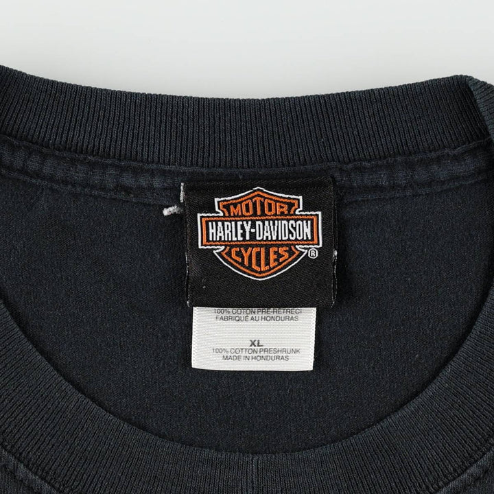 00'S Harley-Davidson Motorcycle Bike T-shirt Men's XL size cotton black type Vintage Second Hand