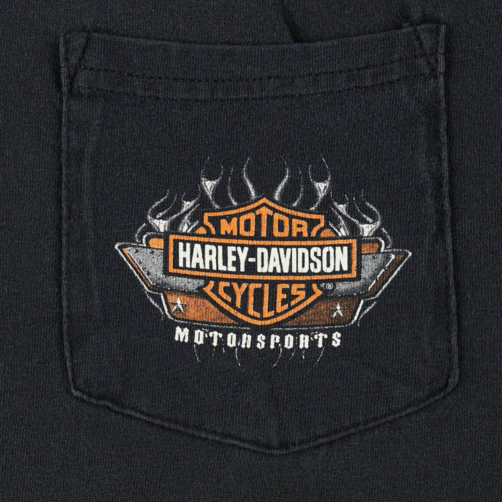00'S Harley-Davidson Motorcycle Bike T-shirt Men's XL size cotton black type Vintage Second Hand