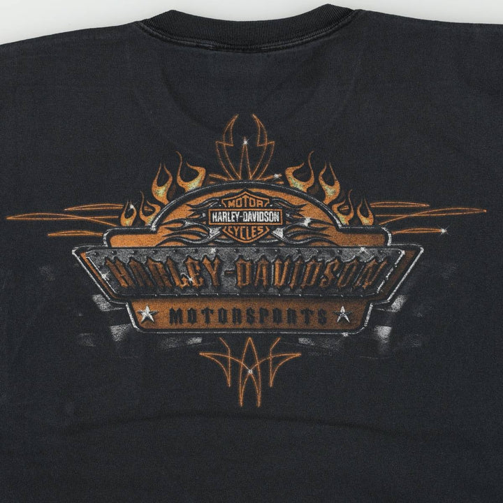 00'S Harley-Davidson Motorcycle Bike T-shirt Men's XL size cotton black type Vintage Second Hand