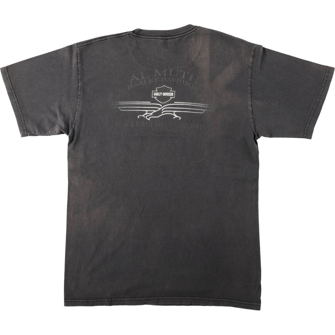 00'S Harley-Davidson Motorcycle Bike T-shirt Men's L size cotton black type Vintage Second Hand
