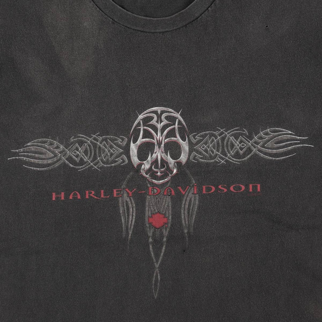 00'S Harley-Davidson Motorcycle Bike T-shirt Men's L size cotton black type Vintage Second Hand
