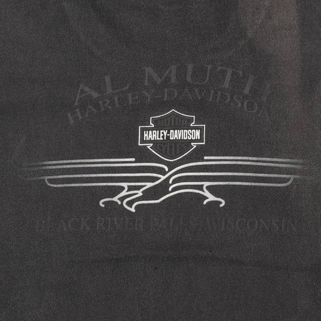 00'S Harley-Davidson Motorcycle Bike T-shirt Men's L size cotton black type Vintage Second Hand