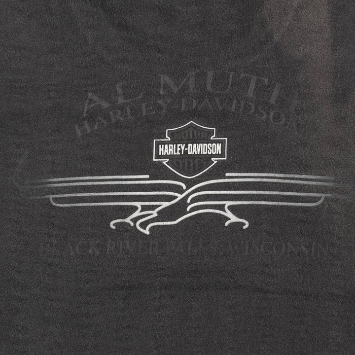 00'S Harley-Davidson Motorcycle Bike T-shirt Men's L size cotton black type Vintage Second Hand