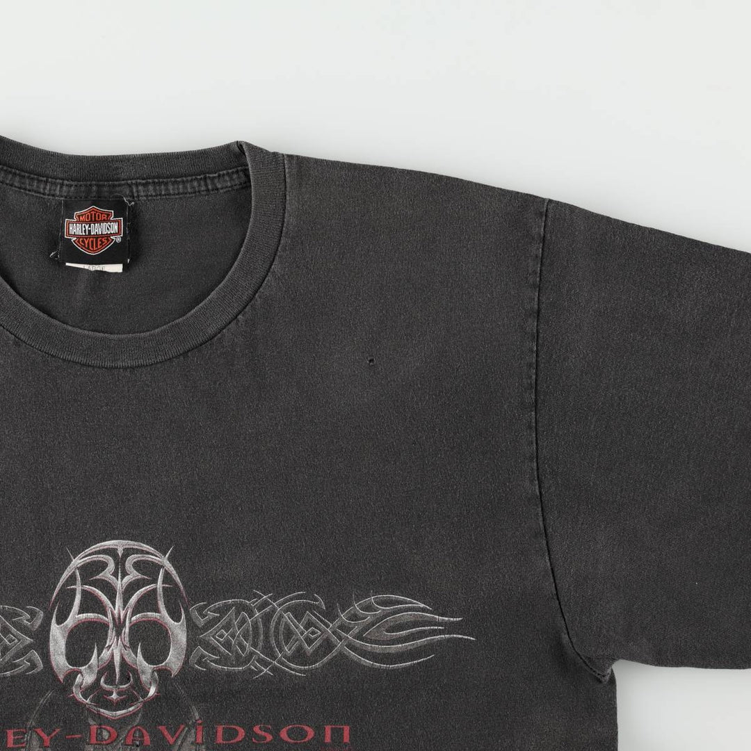 00'S Harley-Davidson Motorcycle Bike T-shirt Men's L size cotton black type Vintage Second Hand