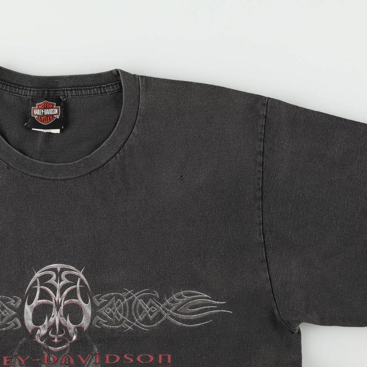 00'S Harley-Davidson Motorcycle Bike T-shirt Men's L size cotton black type Vintage Second Hand
