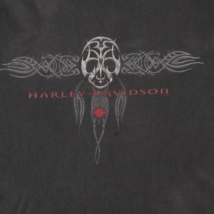 00'S Harley-Davidson Motorcycle Bike T-shirt Men's L size cotton black type Vintage Second Hand