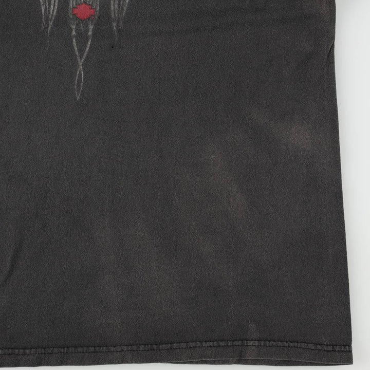 00'S Harley-Davidson Motorcycle Bike T-shirt Men's L size cotton black type Vintage Second Hand