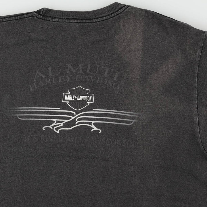 00'S Harley-Davidson Motorcycle Bike T-shirt Men's L size cotton black type Vintage Second Hand
