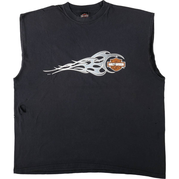 Big Size Harley-Davidson Sleeveless Motorcycle T-Shirt (Men's XXXL equivalent) cotton black type Vintage Second Hand