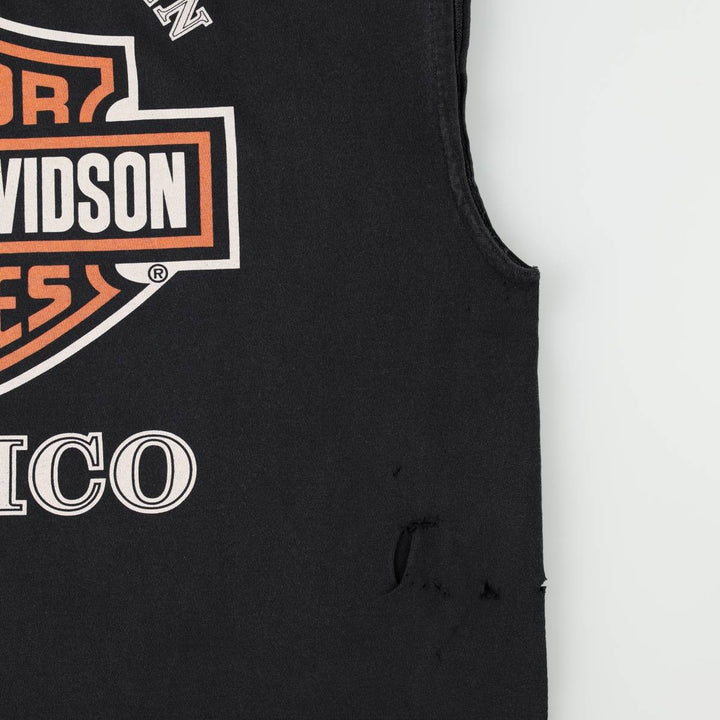 Big Size Harley-Davidson Sleeveless Motorcycle T-Shirt (Men's XXXL equivalent) cotton black type Vintage Second Hand