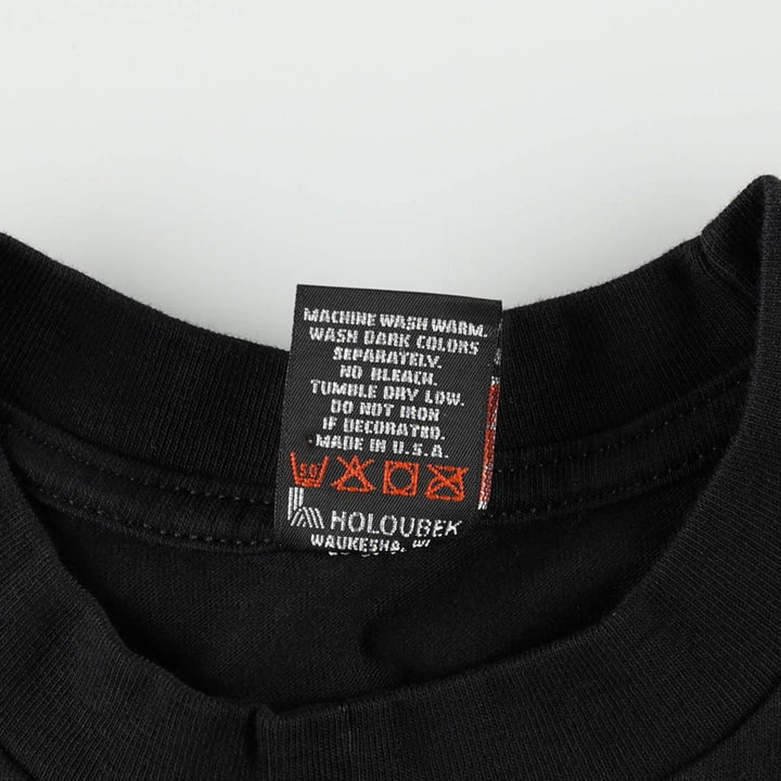 Harley-Davidson Motorcycle Bike T-shirt Made in USA Men's L size cotton black type Vintage Second Hand