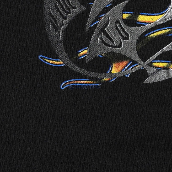 Harley-Davidson Motorcycle Bike T-shirt Made in USA Men's L size cotton black type Vintage Second Hand