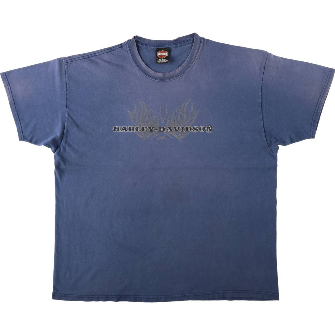 2000'S Harley-Davidson Tribal Motorcycle T-Shirt, Men's XXL (approx.) cotton navy blue type Vintage Second Hand