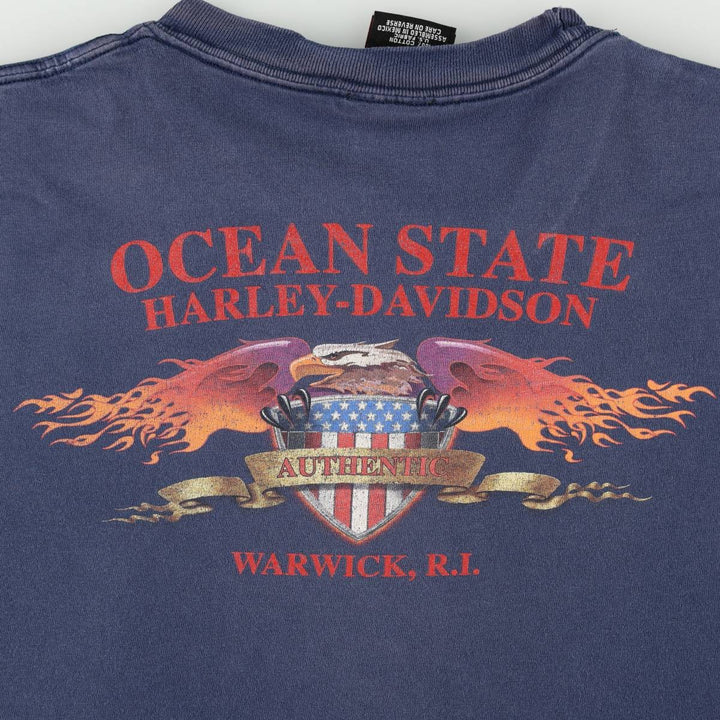 2000'S Harley-Davidson Tribal Motorcycle T-Shirt, Men's XXL (approx.) cotton navy blue type Vintage Second Hand