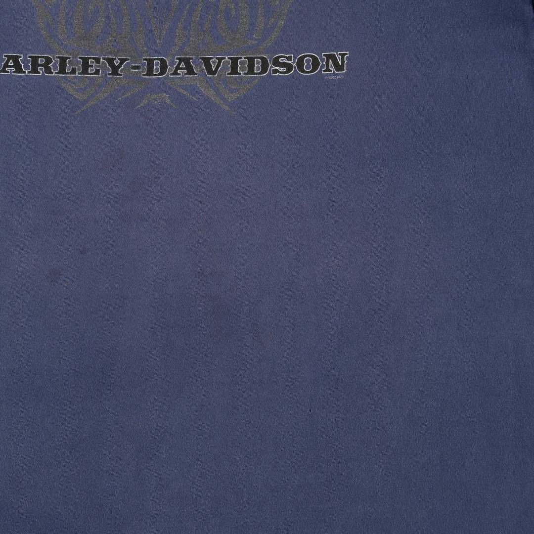 2000'S Harley-Davidson Tribal Motorcycle T-Shirt, Men's XXL (approx.) cotton navy blue type Vintage Second Hand