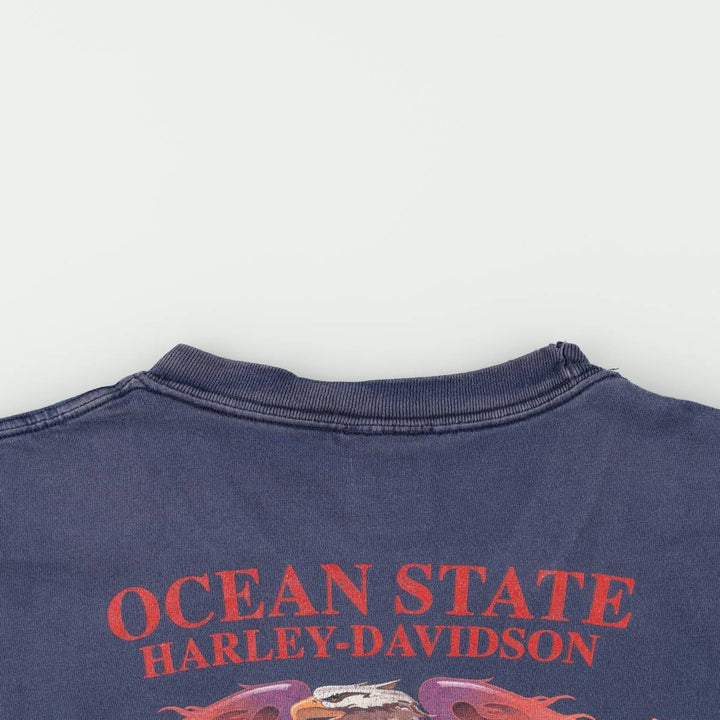 2000'S Harley-Davidson Tribal Motorcycle T-Shirt, Men's XXL (approx.) cotton navy blue type Vintage Second Hand