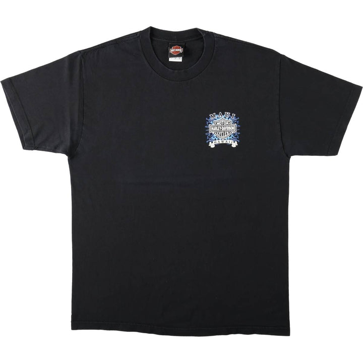 Harley-Davidson Engine Motorcycle Bike T-shirt, Men's L size cotton black type Vintage Second Hand