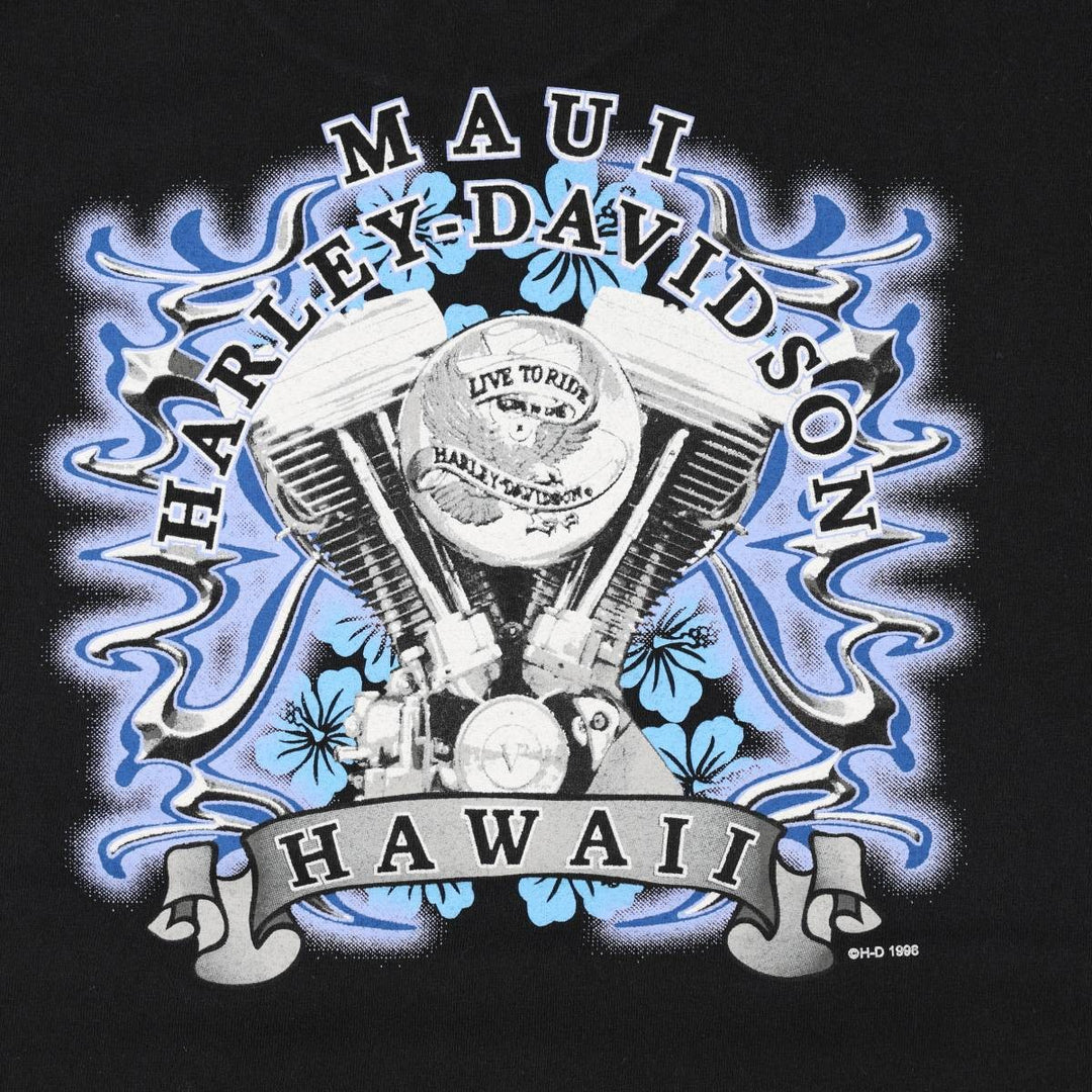 Harley-Davidson Engine Motorcycle Bike T-shirt, Men's L size cotton black type Vintage Second Hand