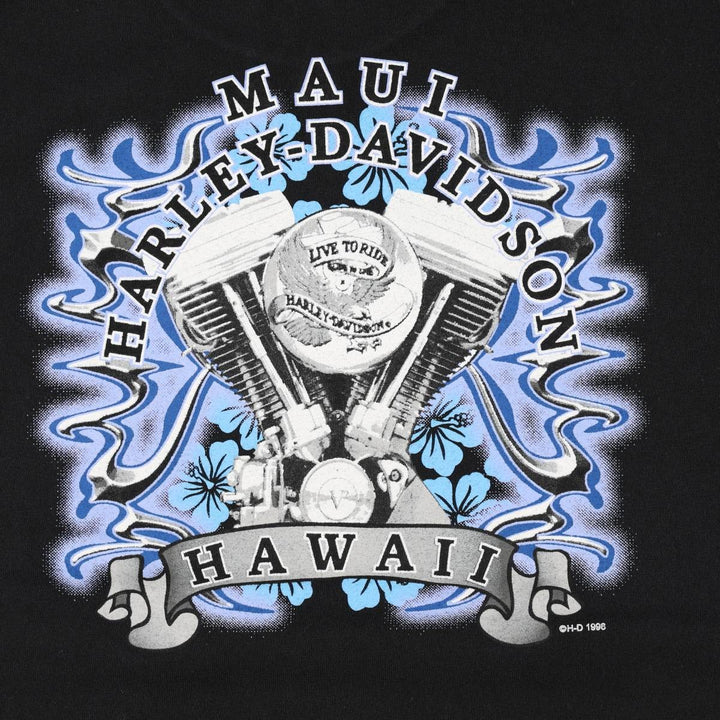 Harley-Davidson Engine Motorcycle Bike T-shirt, Men's L size cotton black type Vintage Second Hand