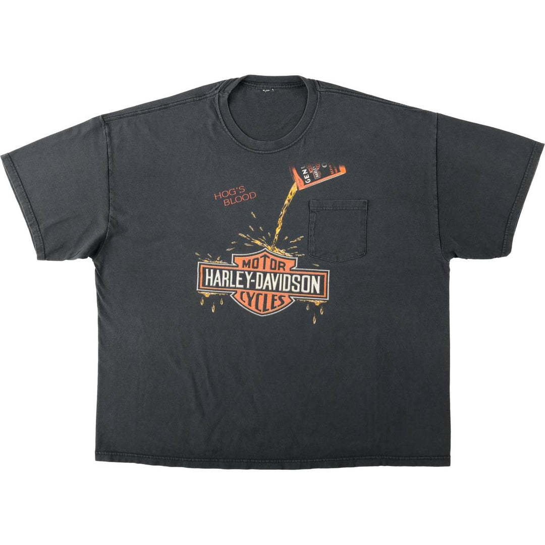 Harley-Davidson Eagle Pattern Motorcycle Bike T-shirt Men's XL unclear black type Vintage Second Hand