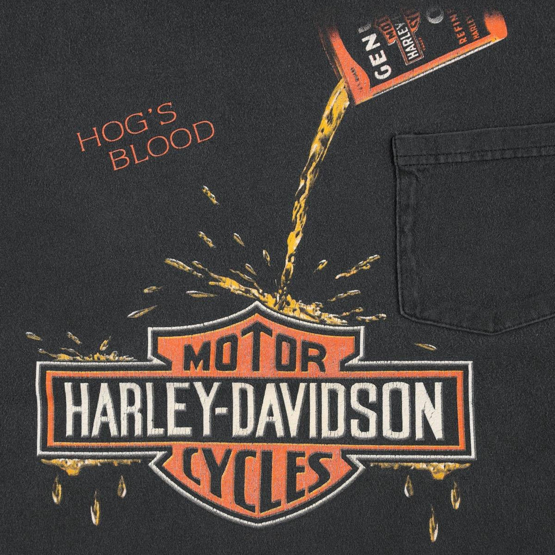 Harley-Davidson Eagle Pattern Motorcycle Bike T-shirt Men's XL unclear black type Vintage Second Hand