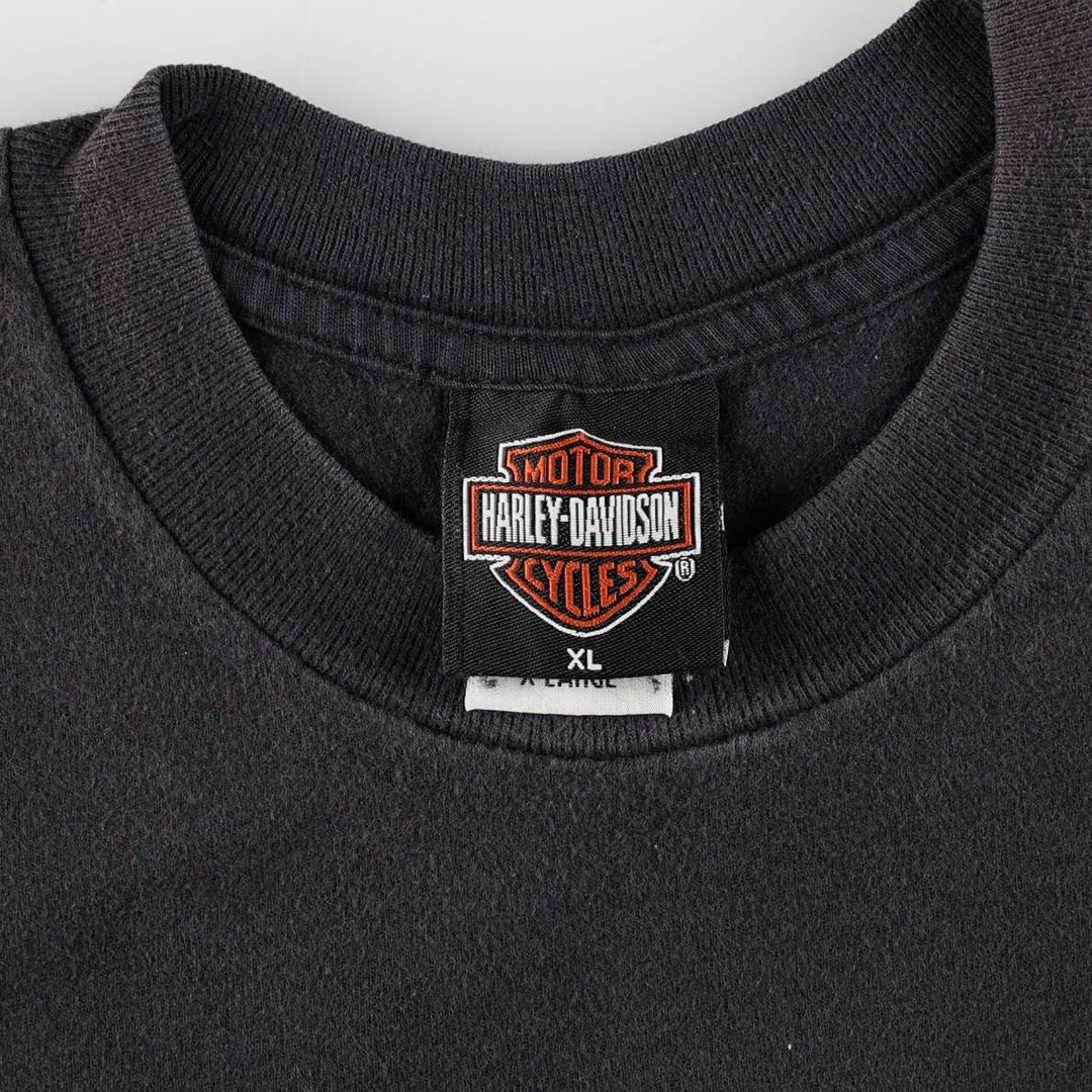 2000'S Harley-Davidson Painted Motorcycle T-Shirt, Made in USA, Men's Size XL (approx.) cotton black type Vintage Second Hand