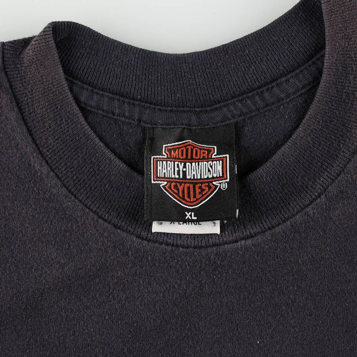 2000'S Harley-Davidson Painted Motorcycle T-Shirt, Made in USA, Men's Size XL (approx.) cotton black type Vintage Second Hand