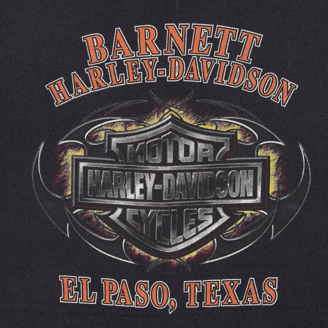 2000'S Harley-Davidson Painted Motorcycle T-Shirt, Made in USA, Men's Size XL (approx.) cotton black type Vintage Second Hand