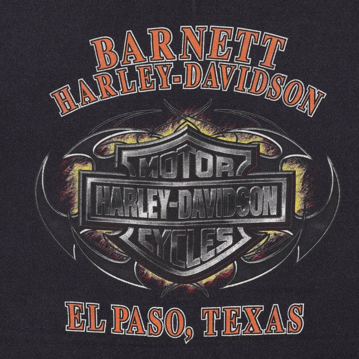 2000'S Harley-Davidson Painted Motorcycle T-Shirt, Made in USA, Men's Size XL (approx.) cotton black type Vintage Second Hand