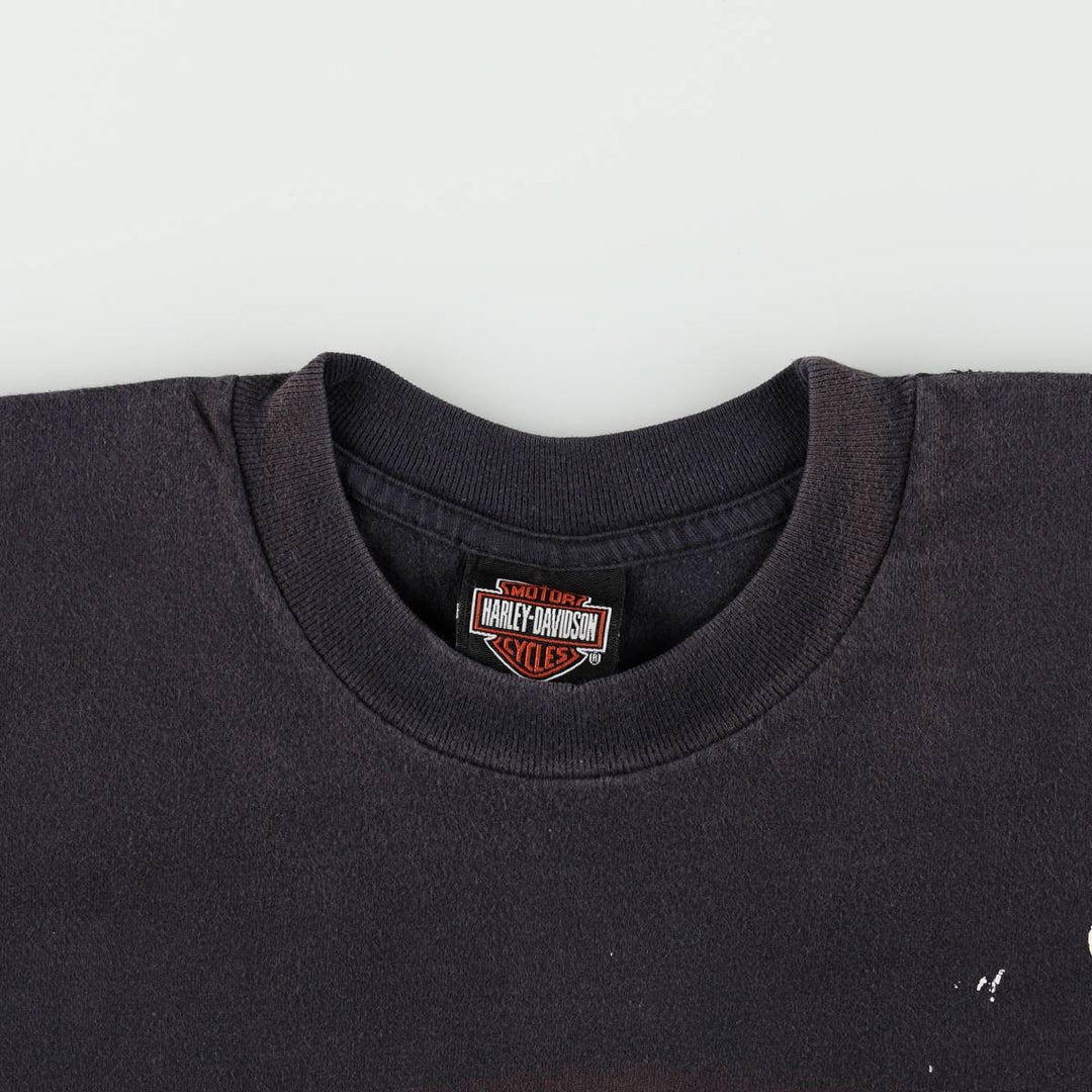 2000'S Harley-Davidson Painted Motorcycle T-Shirt, Made in USA, Men's Size XL (approx.) cotton black type Vintage Second Hand