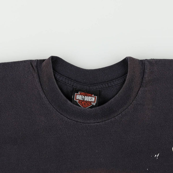 2000'S Harley-Davidson Painted Motorcycle T-Shirt, Made in USA, Men's Size XL (approx.) cotton black type Vintage Second Hand