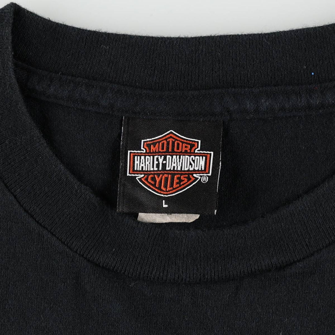 00'S Harley-Davidson Sleeveless Motorcycle Bike T-shirt Made in USA Men's L size cotton black type Vintage Second Hand